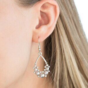 Paparazzi Jewelry Accessories - Fancy First - Silver Earrings - Vintage